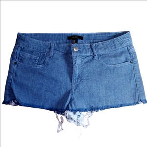 Forever 21 Gray Jean Shorts Frayed Hem